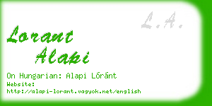 lorant alapi business card