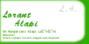 lorant alapi business card